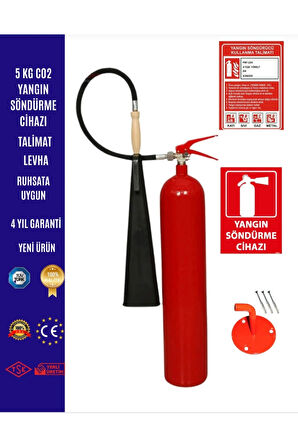 5 KG CO2 YANGIN SÖNDÜRME CİHAZI+TALİMAT+LEVHA+ASKI DEMİRİ