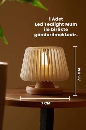 Ori̇On | Dekoratif Led Tealight Mumluk | Masaüstü Aydınlatma | 1 Adet | 7X7,5 Cm