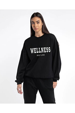 3 Iplık Eşofman Takımı Sweatshirt Jogger - Baskılı Oversize Şardonlu Kapüşonlu