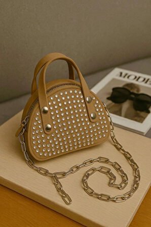 Lüks Mini Elmas Taş işlemeli El Ve Omuz çantası