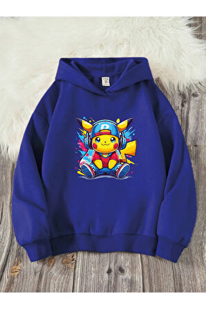 Çocuk Kapüşonlu Baskılı Sweatshirt