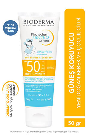 MINERAL SPF50+ NEWBORN BABY CHILD SKIN PROTECTIVE SUNSCREEN 50 GR GKHAİR379