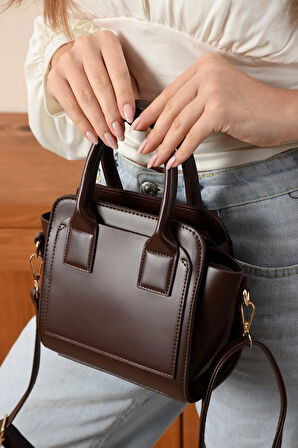 Kutu Üç Gözlü El Ve Omuz Çantası