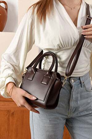 Kutu Üç Gözlü El Ve Omuz Çantası