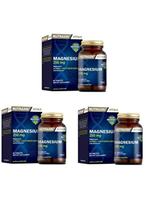 Nutraxin Magnesium 250 Mg 60 Tablet 3 Adet
