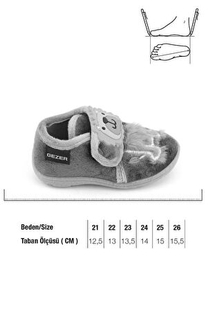 Gezer Erkek Çocuk Aslan Figürlü Kışlık Yumuşacık Ev Pandufu Cırtlı Siyah