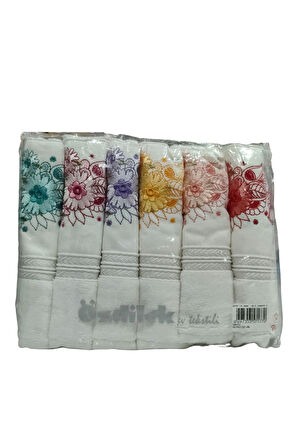 Özdilek 6 Adet Açelya Nakışlı Havlu Model 22-06