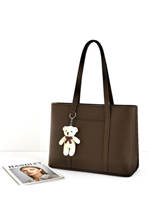 Sevimli Ayıcık Charm Büyük Kapasiteli Omuz Çantası