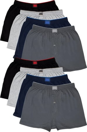 Mr 8'li Paket Havlu Bel Erkek Boxer (gri-siyah-lacivert-füme)