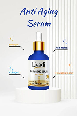 Collagenic Ve Hyaluronic Serum 30 ml Yaşlanma Ve Kırışıklık Karşıtı Nemlendirici Serum