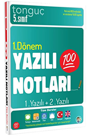 5. Sınıf 1. Dönem Yazılı Notları - 1. ve 2. Yazılı / Kolektif / Tonguç Akademi / 9786254221446