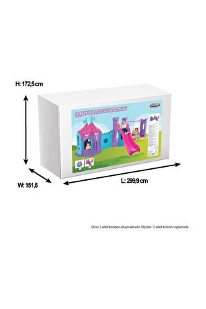 Pilsan 07-966 Pilsan Şatolu Kale Kaydırak Ve Salıncak Seti