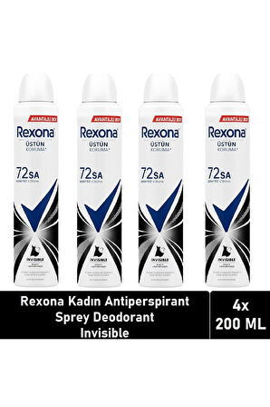 Rexona Invisible Black&White Kadın Sprey Deodorant 4 x 200 ML
