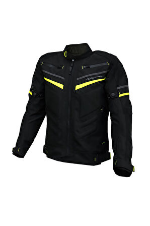 Calıfornıa Siyah-Neon Sarı  4 Mevsim Motosiklet Montu