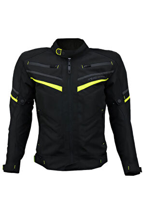 Calıfornıa Siyah-Neon Sarı  4 Mevsim Motosiklet Montu