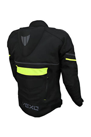 Calıfornıa Siyah-Neon Sarı  4 Mevsim Motosiklet Montu