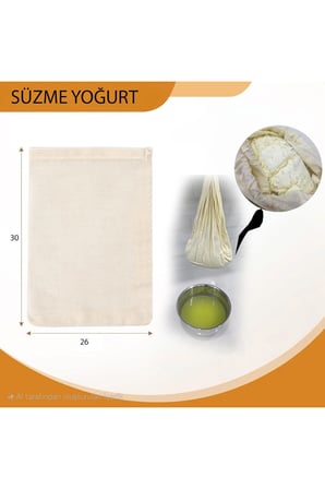 Yoğurt Süzme Kesesi Doğal Bitkisel  Pamuklu Peynir Bezi