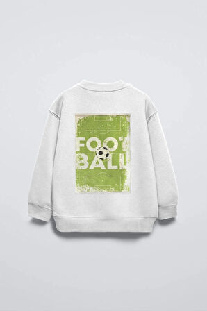 Futbol Temalı Believe Baskılı YBisiklet Yaka Çocuk Sweatshirt