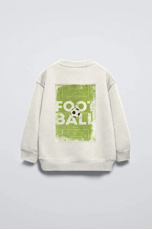 Futbol Temalı Believe Baskılı YBisiklet Yaka Çocuk Sweatshirt