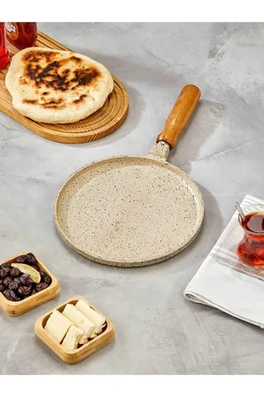Granit Döküm Krep Ve Gözleme tavası 22 cm Krem