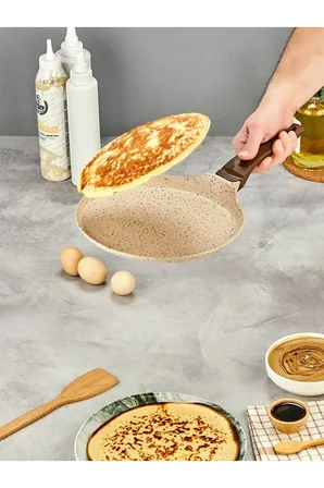 Granit Döküm Krep Ve Gözleme tavası 22 cm Krem