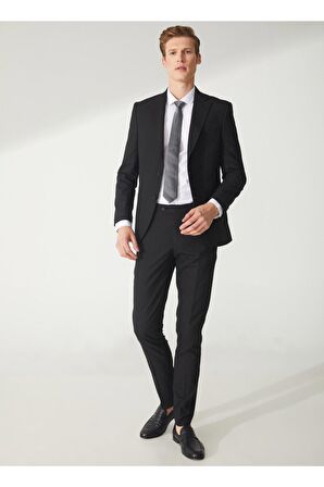 Süvari Normal Bel Slim Fit Siyah Erkek Takım Elbise Tk1006900236