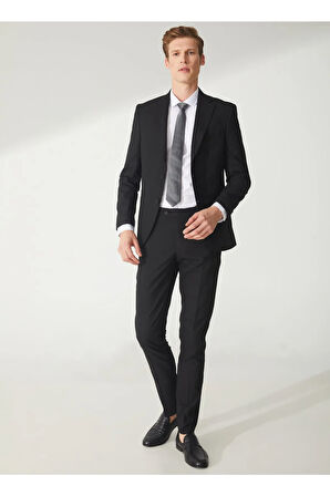 Normal Bel Slim Fit Siyah Erkek Takım Elbise Tk1006900236
