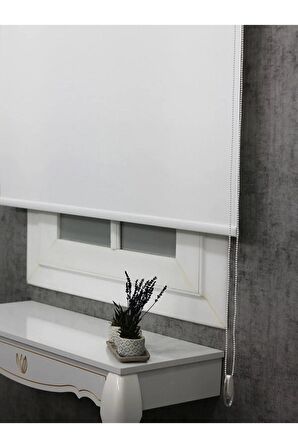 Ithal Kalın Beyaz Zebra Stor Güneşlik Perde Etek Dilimsiz(alüminmyumkasa)