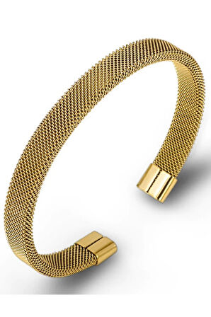 Örgü Hasır Model Kelepçe Unisex Çelik Bileklik Bilezik scb20