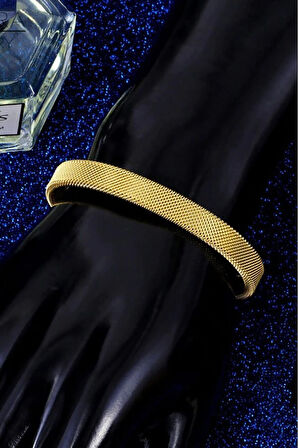 Örgü Hasır Model Kelepçe Unisex Çelik Bileklik Bilezik scb20