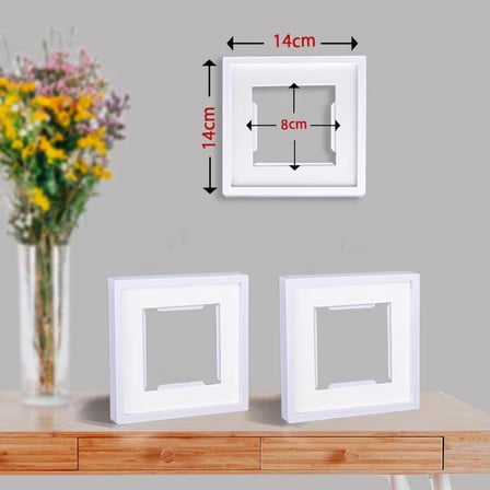 Yapışkanlı Sök-Tak Paspartulu Beyaz 14x14cm POLA Kare Fotoğraf Çerçevesi - 6'lı Paket