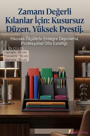 Masa Düzenleyici Organizer Evrak Rafı Masaüstü Organizer Siyah Renk Model 4