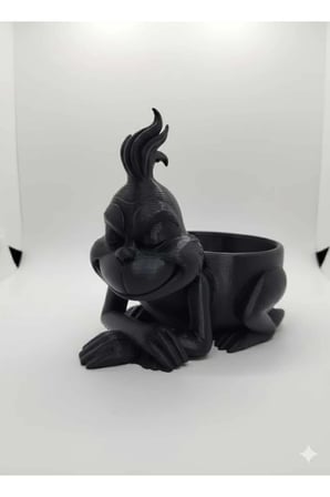 Grinch Tasarımlı 3D Çerezlik Dekoratif Atıştırmalık Kasesi (Antep Fıstığı, Çerez, Kuruyemiş İçin)