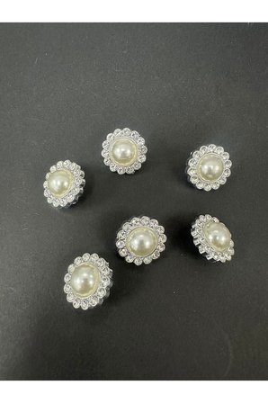 POLNET BUTTON incili Taşlı 6 lı Set Metalize 40 Boy Düğme