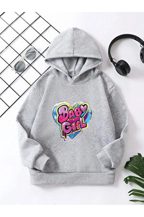Çocuk Kapüşonlu Baskılı Sweatshirt