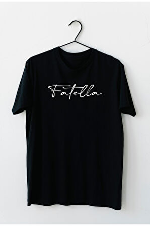 Unisex Siyah Bisiklet Yaka Pamuk Oversize Boyfriend T-shirt