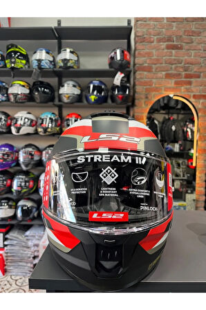 STREAM 2 ROAD MAT SİYAH-KIRMIZI-BEYAZ-GRİ KASK