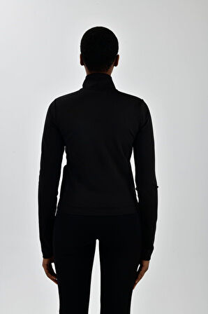 Kadın Sol Göğsü Logo Detaylı Fermuarlı Sweatshirt