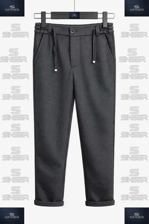 ERKEK JGR Stil Pantolon Bel Lastikli Likralı Paça Katlamalı