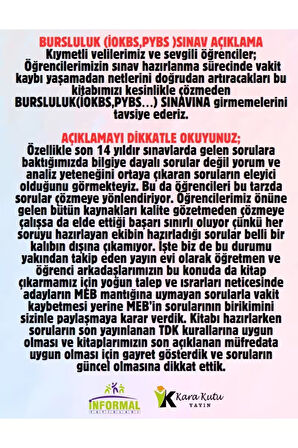 5. Sınıf Tüm Dersler Tek Kitap yeni Sistem Iokbs Bursluluk Tamamı Çözümlü Çıkmış Soru Bankası