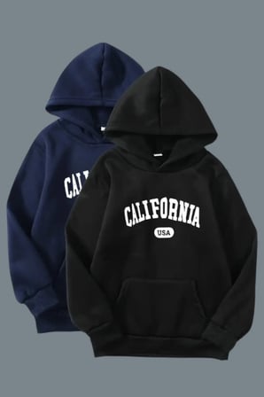 2 Adet Mevsimlik California Baskılı Unısex Çocuk Sweatshırt