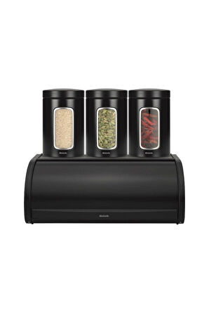 Brabantia Yuvarlak Ekmek Kutusu Siyah Çelik Ekmek Sepeti (333460)
