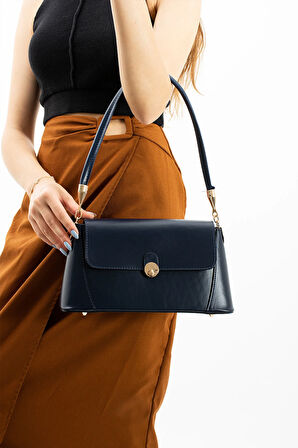 MERİ MODEL LACİVERT KADIN OMUZ VE KOL ÇANTASI