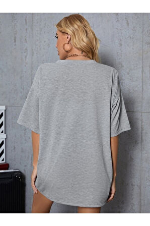 Unisex pamuk Oversize Boyfriend T-shirt