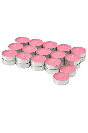 Blodbok Tealight Mum, Parlak Pembe, 3.5 Saat Çilek Kokulu 30'lu