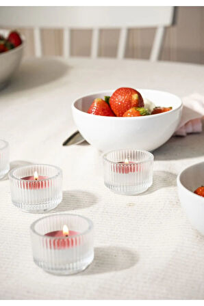 Blodbok Tealight Mum, Parlak Pembe, 3.5 Saat Çilek Kokulu 30'lu