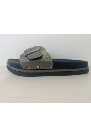 Yumuşak Taban Tek Toka Günlük Terlik Gri