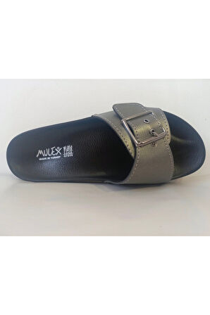 Yumuşak Taban Tek Toka Günlük Terlik Gri