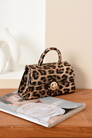 Lüks Mini Özel Tasarım Kilit Detaylı Çapraz Askılı Omuz Çantası