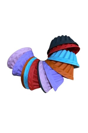 12'li Yıkanabilir Yanmaz Mini Chef Göbekli Muffin Pişirme Kalıbı, Silikon Kek, Cupcake, Hamur7X3,5cm